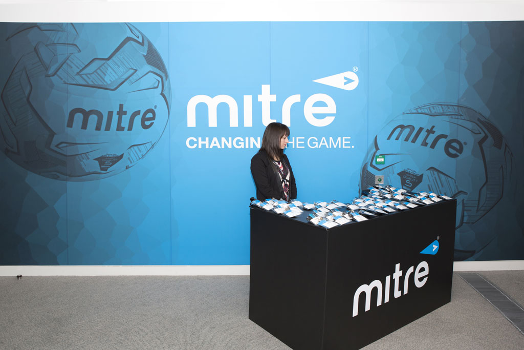 A Mitre stand at The Drum
